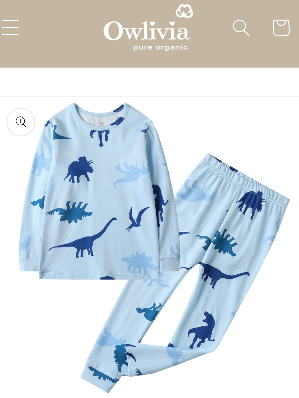 Owlivia Blue Dinosaur Pajama Set